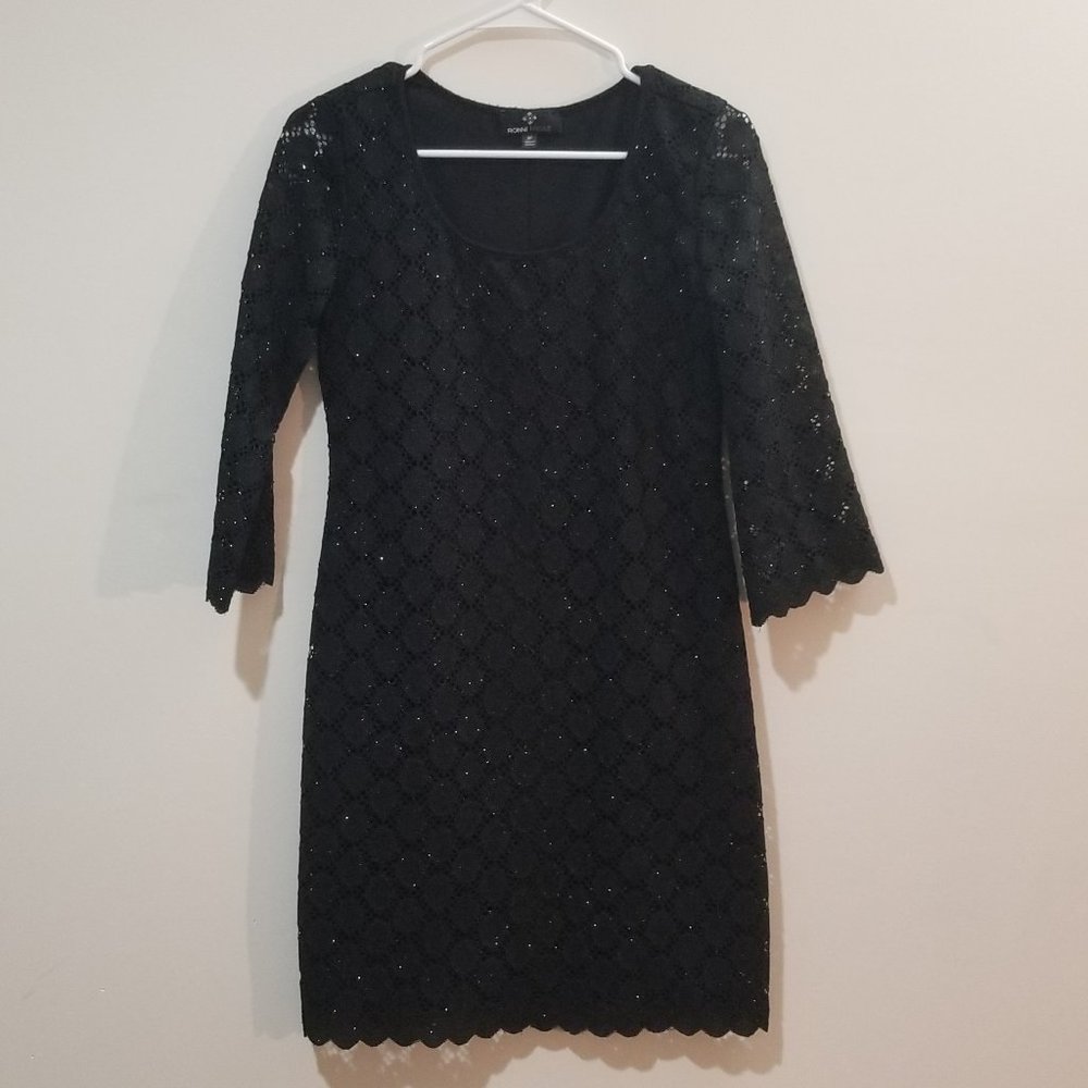 🍓Ronnie Nicole Lace Black Cocktail Dress